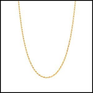 Sterling Silver Rope Chain Necklace Minimalist Diamond Cut Italian Made